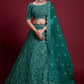 Lehenga Choli Net Turquoise Dori Work Lehenga Choli