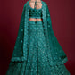 Lehenga Choli Net Turquoise Dori Work Lehenga Choli