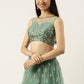 Lehenga Choli Net Turquoise Embroidered Lehenga Choli