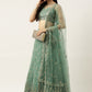 Lehenga Choli Net Turquoise Embroidered Lehenga Choli