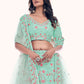 Lehenga Choli Net Turquoise Dori Work Lehenga Choli