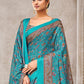 Contemporary Pashmina Turquoise Digital Print Saree