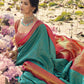 Classic Kanjivaram Silk Turquoise Jacquard Work Saree