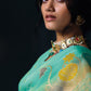 Classic Silk Tissue Turquoise Weaving Saree