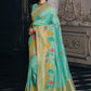 Classic Silk Tissue Turquoise Weaving Saree