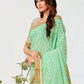 Trendy Saree Georgette Net Turquoise Embroidered Saree