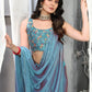 Trendy Saree Silk Turquoise Plain Saree