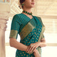 Classic Chiffon Silk Turquoise Weaving Saree