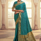 Classic Chiffon Silk Turquoise Weaving Saree