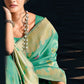 Classic Silk Tissue Turquoise Weaving Saree
