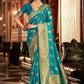 Classic Handloom Silk Turquoise Weaving Saree
