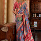 Trendy Saree Tussar Silk Blue Digital Print Saree