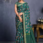 Contemporary Tussar Silk Teal Embroidered Saree
