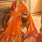 Contemporary Tussar Silk Orange Weaving Saree