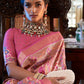 Contemporary Tussar Silk Pink Digital Print Saree