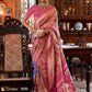 Contemporary Tussar Silk Pink Digital Print Saree