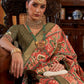 Classic Tussar Silk Green Orange Digital Print Saree