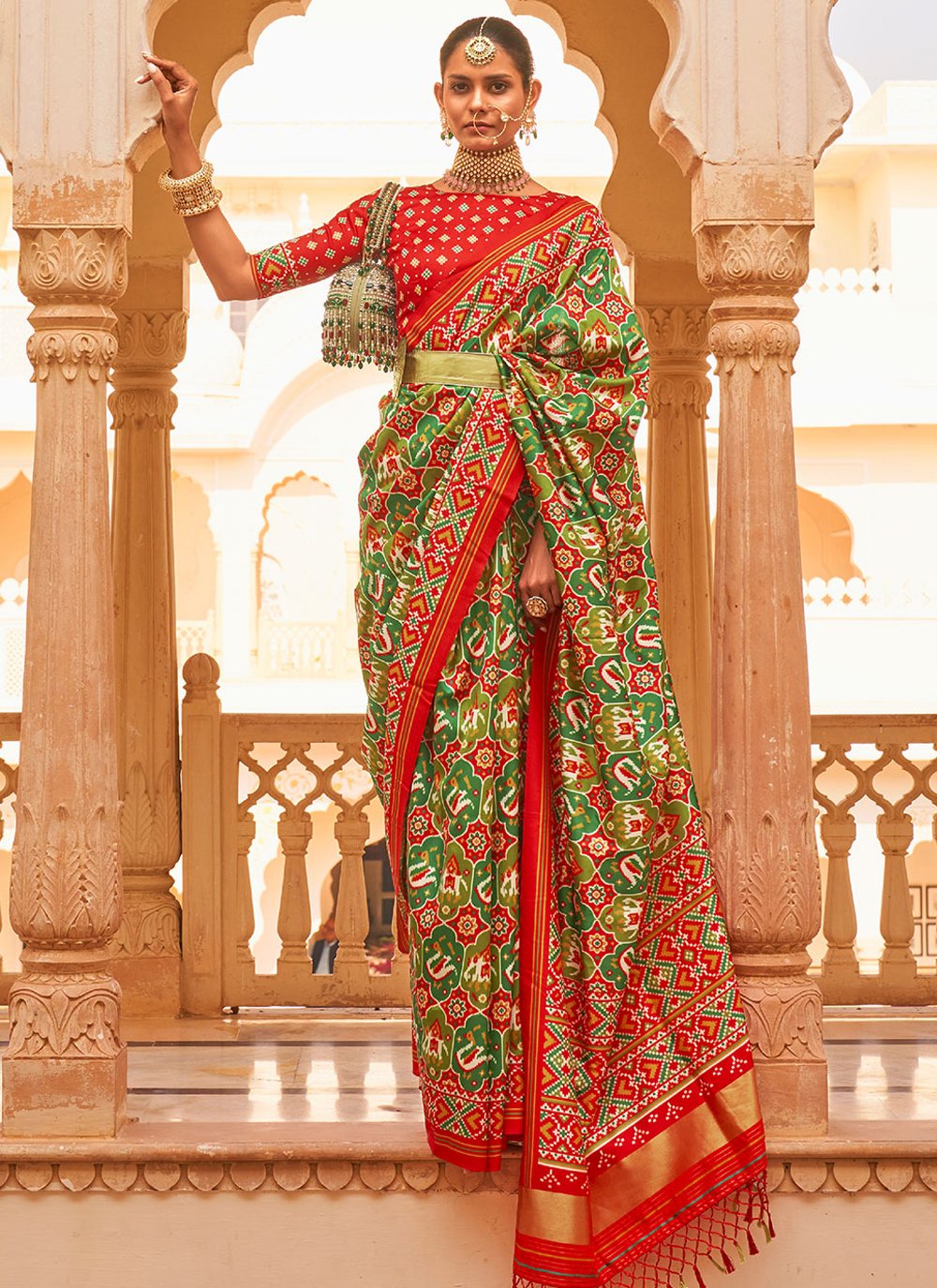 Classic Tussar Silk Green Weaving Saree