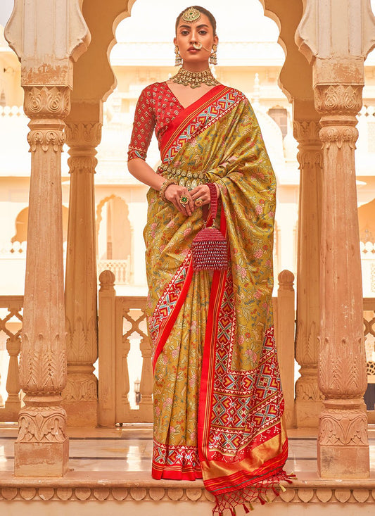 Trendy Saree Tussar Silk Khaki Weaving Saree