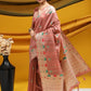 Classic Tussar Silk Peach Meena Saree