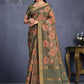 Contemporary Tussar Silk Grey Embroidered Saree