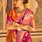 Contemporary Tussar Silk Hot Pink Weaving Saree