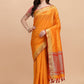 Classic Tussar Silk Orange Woven Saree