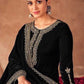 Pant Style Suit Velvet Black Embroidered Salwar Kameez