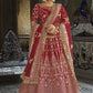 Lehenga Choli Velvet Maroon Dori Work Lehenga Choli