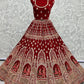 Lehenga Choli Velvet Red Diamond Lehenga Choli