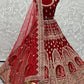 Lehenga Choli Velvet Red Diamond Lehenga Choli