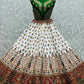 A Line Lehenga Silk Velvet White Dori Work Lehenga Choli