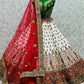 A Line Lehenga Silk Velvet White Dori Work Lehenga Choli