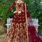 Lehenga Choli Velvet Wine Dori Work Lehenga Choli