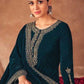 Pakistani Salwar Suit Velvet Rama Embroidered Salwar Kameez