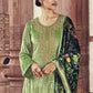 Straight Salwar Suit Velvet Green Embroidered Salwar Kameez