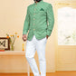 Jodhpuri Suit Velvet Green Embroidered Mens