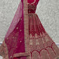 Lehenga Choli Velvet Hot Pink Dori Work Lehenga Choli