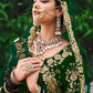 Lehenga Choli Velvet Green Dori Work Lehenga Choli