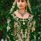 Lehenga Choli Velvet Green Dori Work Lehenga Choli