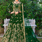 Lehenga Choli Velvet Green Dori Work Lehenga Choli