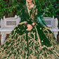 Lehenga Choli Velvet Green Dori Work Lehenga Choli