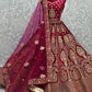 A Line Lehenga Velvet Pink Dori Work Lehenga Choli