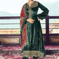 Salwar Suit Velvet Green Embroidered Salwar Kameez