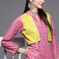 Party Wear Kurti Velvet Pink Woven Kurtis