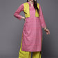 Party Wear Kurti Velvet Pink Woven Kurtis