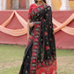Classic Designer Vichitra Silk Black Embroidered Saree