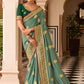 Trendy Saree Vichitra Silk Green Embroidered Saree