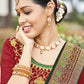Trendy Saree Vichitra Silk Green Jacquard Work Saree