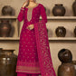 Salwar Suit Vichitra Silk Hot Pink Cord Work Salwar Kameez